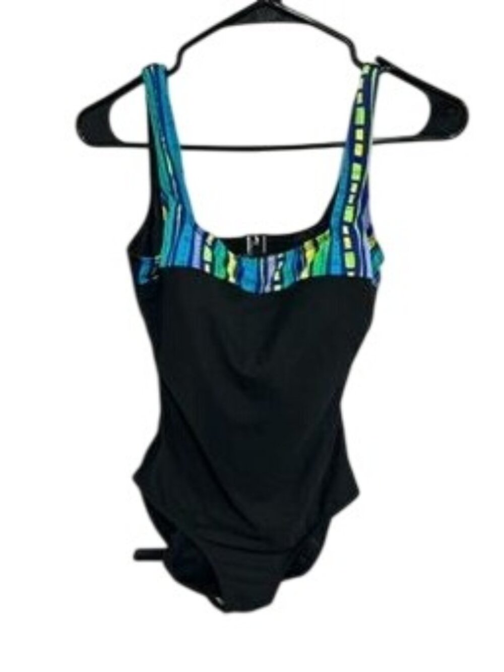 It Figures! 12 Black One-Piece Swimsuit Scoop Back Retro 90s Minimalism